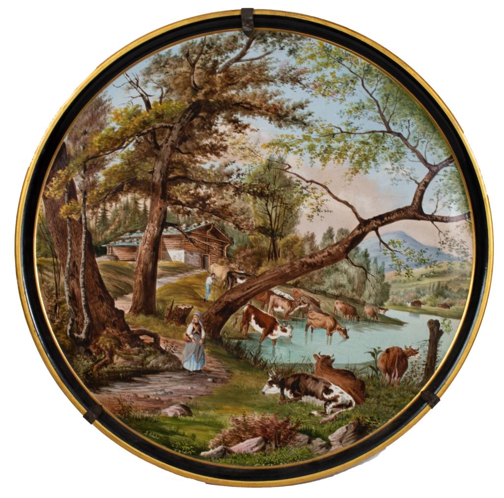 Hand Painted Porcelain Plaque, Schuler (1 of 9)