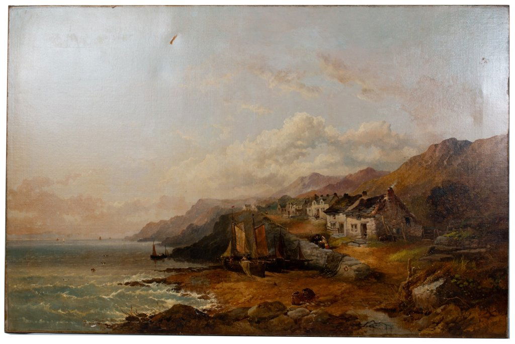 19th C. Painting, Fishing Village - Joseph Horlor (1 of 10)
