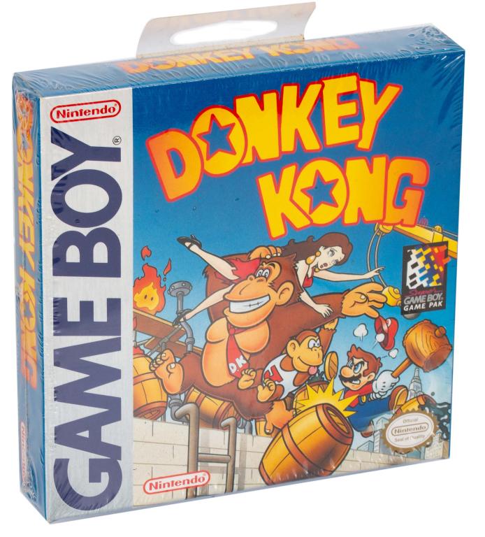Sealed Nintendo Game Boy Donkey Kong Video Game: Item/Description: Nintendo Game Boy Donkey Kong Video Game. Sealed with original H-Seam shrink wrap. Released in 1994, Donkey Kong Gameboy is an expansion on the original 1981 arcade game. Material: M