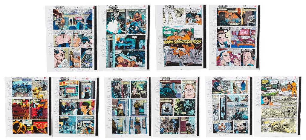 Punisher War Zone #1 Hand Colored Production Pages (1 of 8)