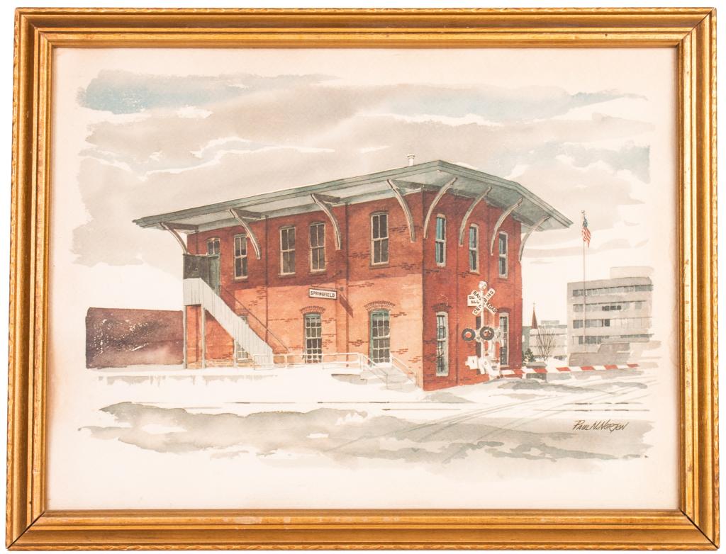 Railroad Depot Watercolor Print, Paul N Norton (1 of 7)