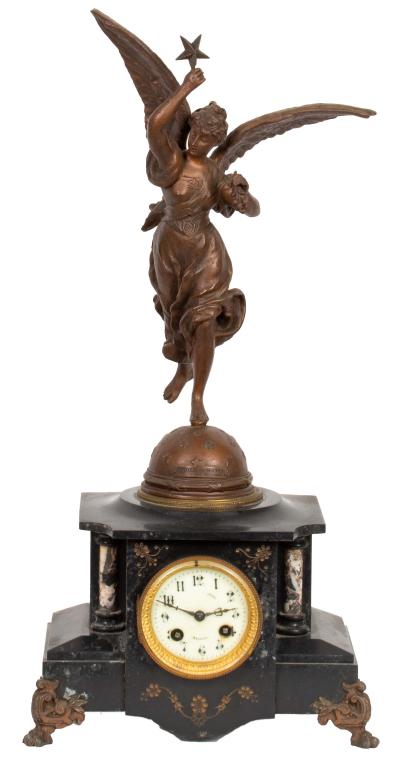 Marble and Bronzed Figural Clock - Moreau (1 of 9)