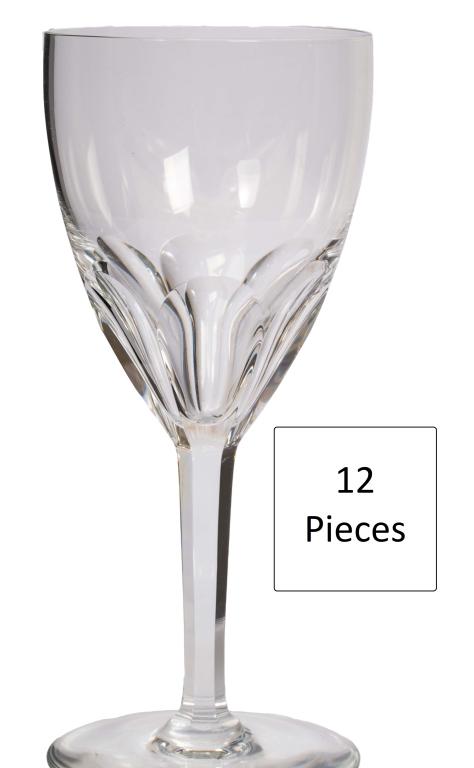 Set of 10 Baccarat Genova Claret Wine Glasses: Item/Description: Ten stemmed Claret wine glasses in Genova (Cut) pattern by Baccarat. Crafted In France. Each marked on base. (Stemware, Cut Crystal, Barware) Material: Blown Glass Dimensions: Height