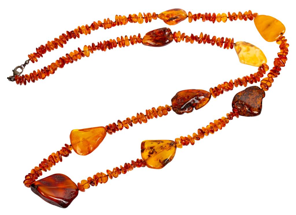 Amber Chunky Bead Sterling Necklace (1 of 5)