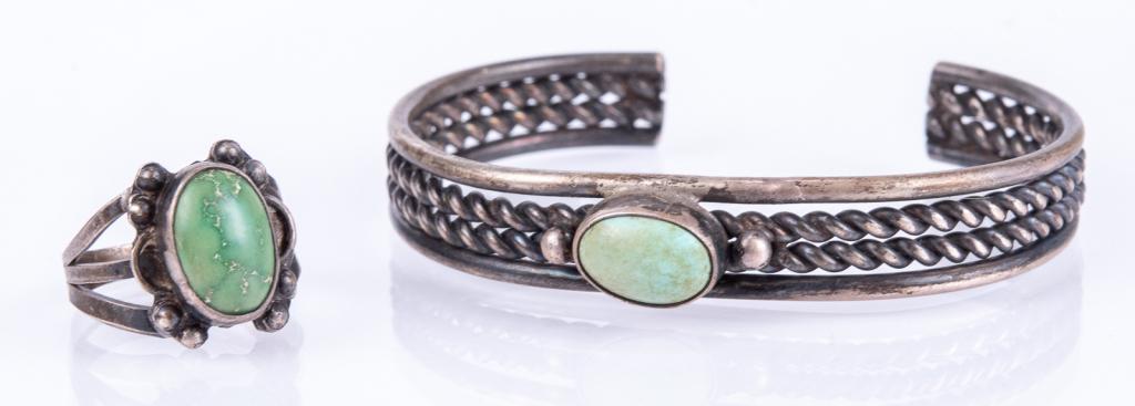 Native American Sterling & Turquoise Jewelry Set (1 of 15)