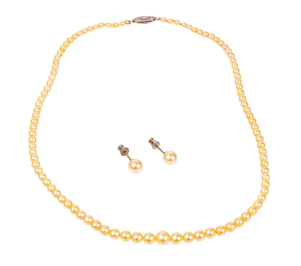 Majorca Spain Pearls 14K Choker Earrings Set (1 of 5)