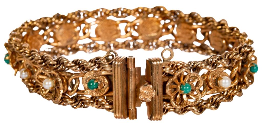 Signed Winard 12K Gold Filled Charm Bracelet (1 of 5)