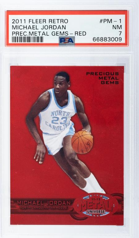 2011 PM-1/150 Red M. Jordan Basketball Card PSA 7 (1 of 2)