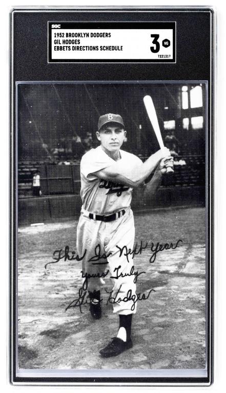 1952 Gil Hodges Dodgers Schedule Card SCG 3 (1 of 6)