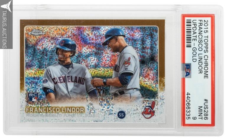 2015 Topps Chrome US286 Lindor Gold RC PSA 9 (1 of 3)