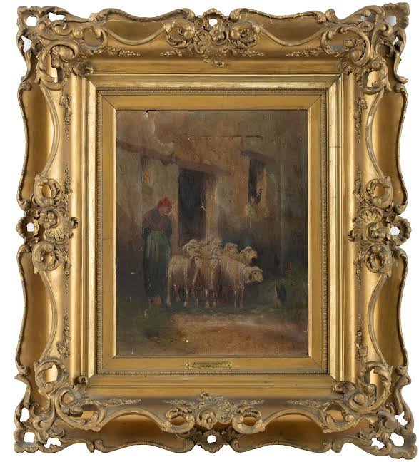A. Rudolphi 19th C Oil Painting "Evening Hours" (1 of 20)