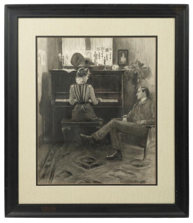 Bayard Jones, Charcoal Drawing - Music Room (1 of 9)