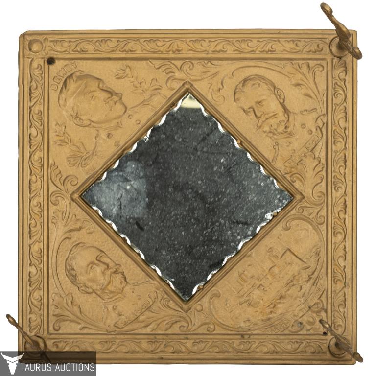 19C "Remember the Maine" Wall Mirror Hat Rack (1 of 19)