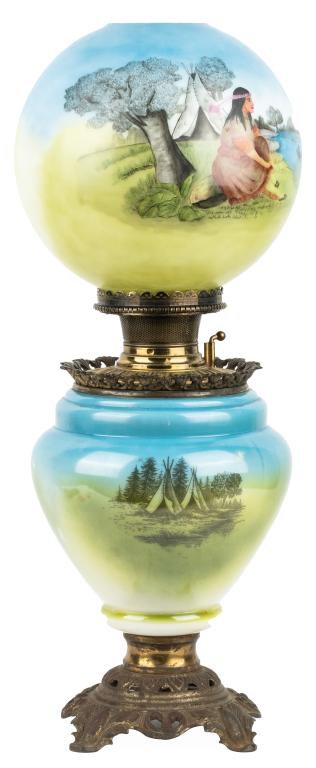 Bradley Hubbard Native American Theme Parlor Lamp (1 of 11)