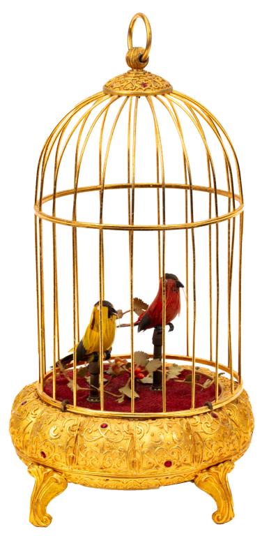 West Germany Gilded Songbird Birdcage Music Box (1 of 8)