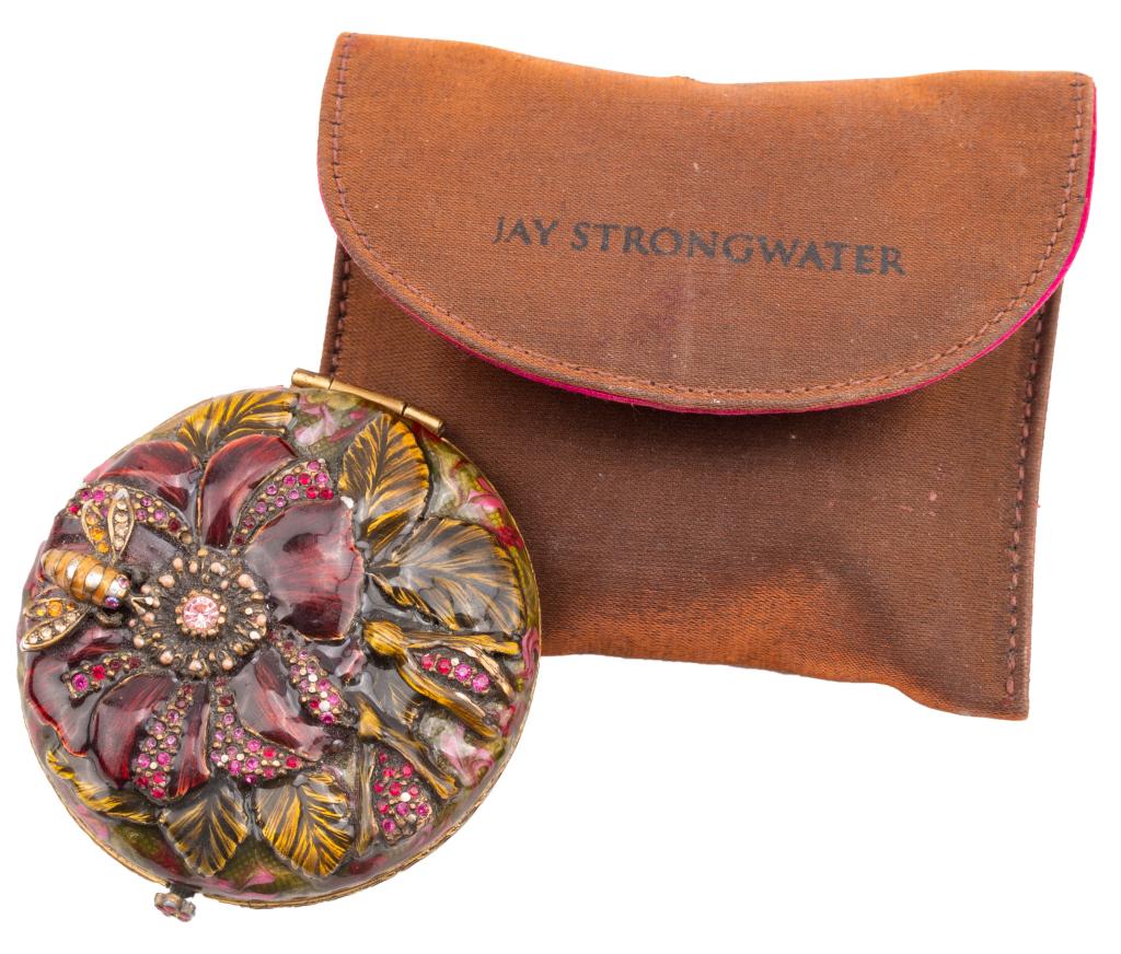 Jay Strongwater Enameled Jeweled Flower Compact (1 of 7)