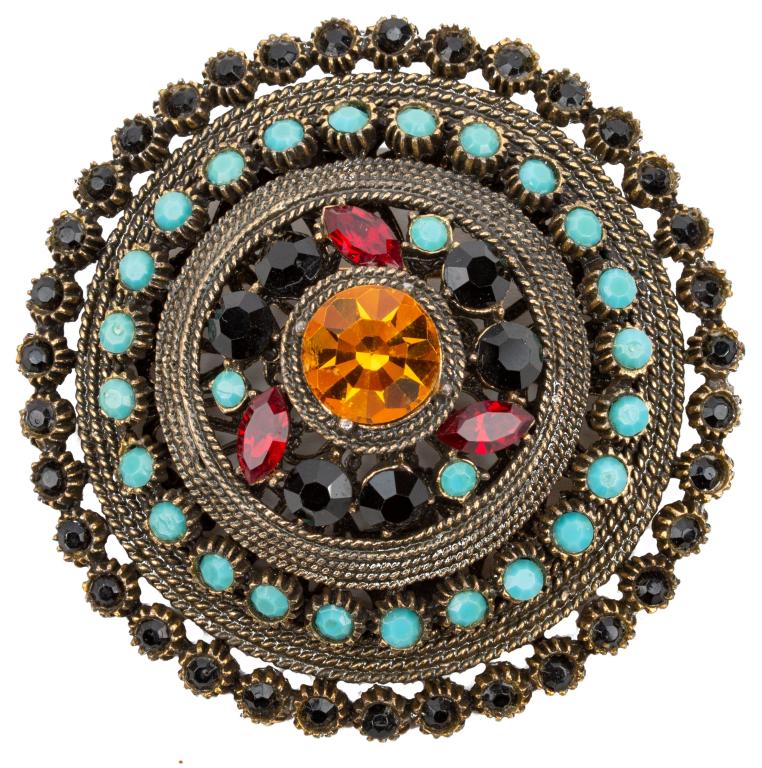 Hobe' Jeweled Domed Brooch (1 of 5)