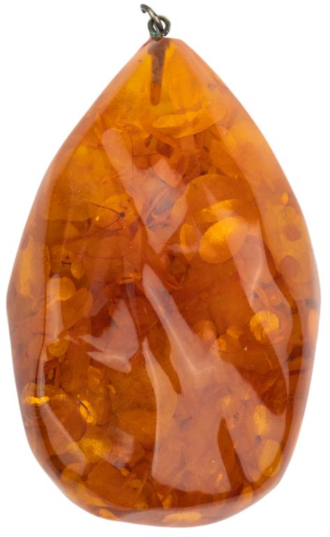 Golden Cognac Amber Drop Necklace Pendant (1 of 7)