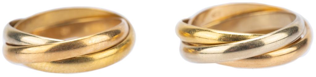 Cartier 18K Tri Color Gold Trinity Rings - Pair (1 of 10)