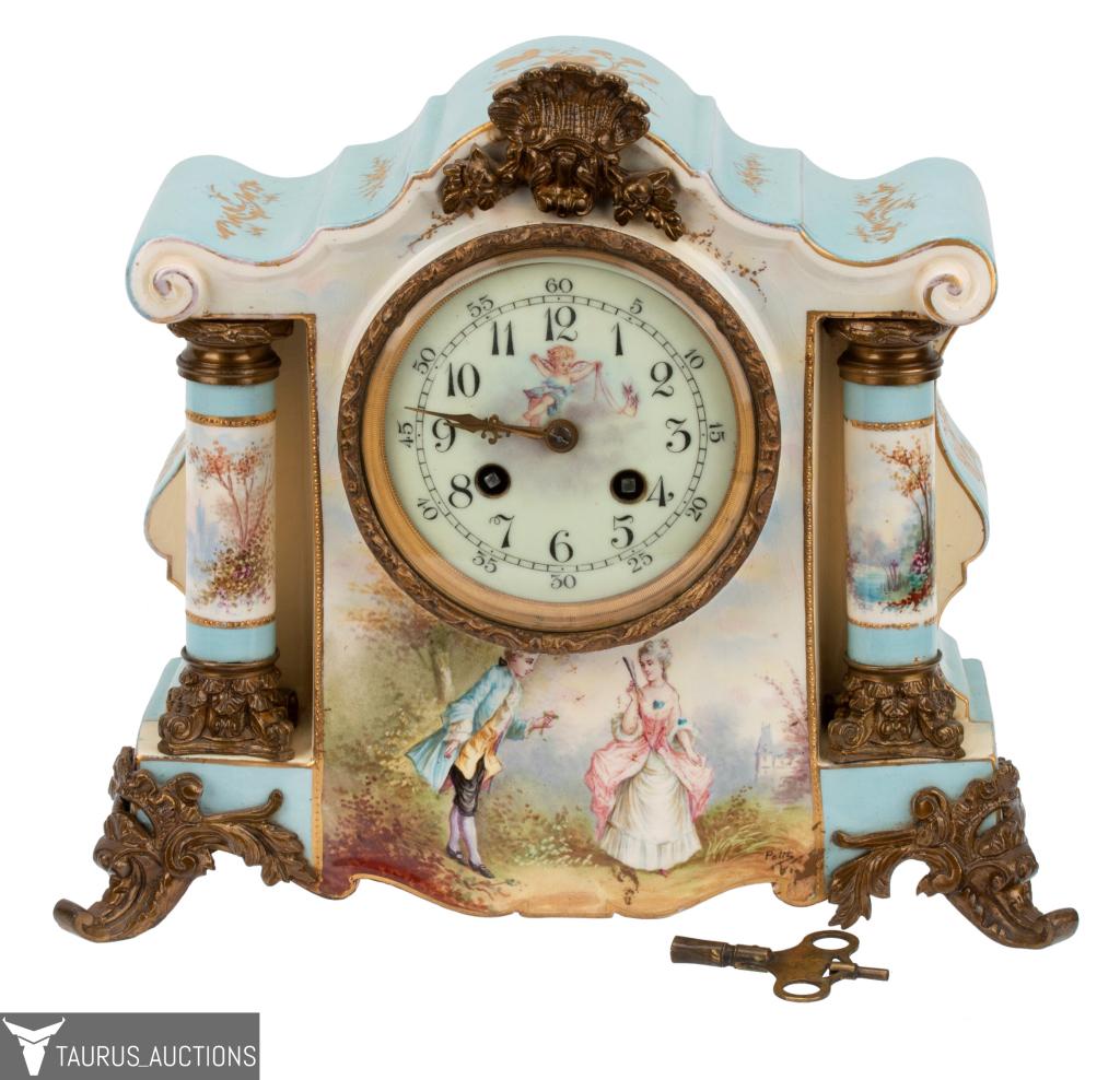 Bronze-Mounted Porcelain Mantel Clock, Jacob Petit (1 of 15)