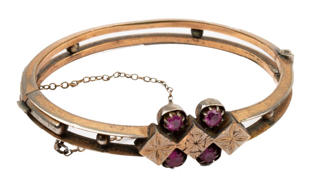 Victorian Ruby Spinel Bangle Bracelet (1 of 4)