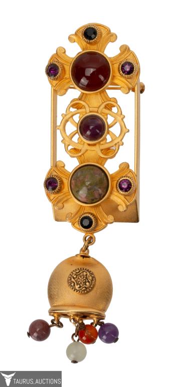 Roxanne Assoulin Jeweled Maltese Cross Brooch (1 of 6)