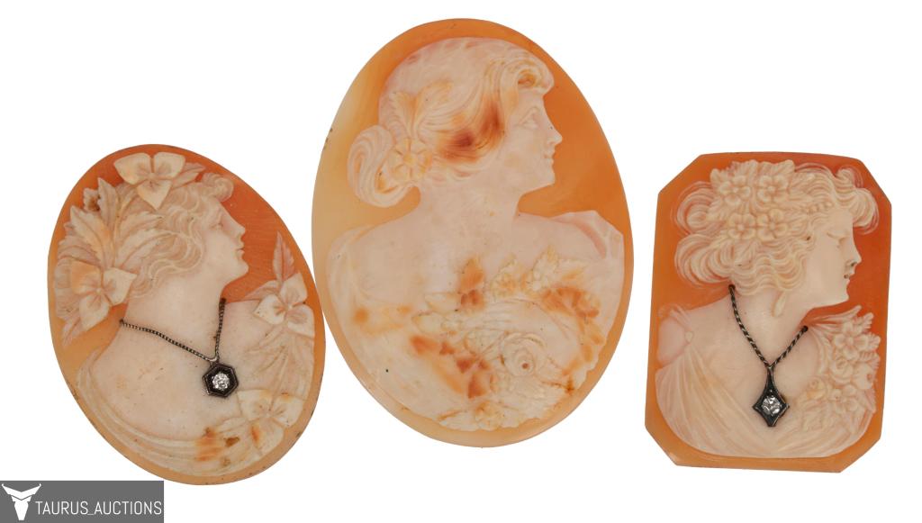 Antique Shell Cameo Jewelry Lot (1 of 7)