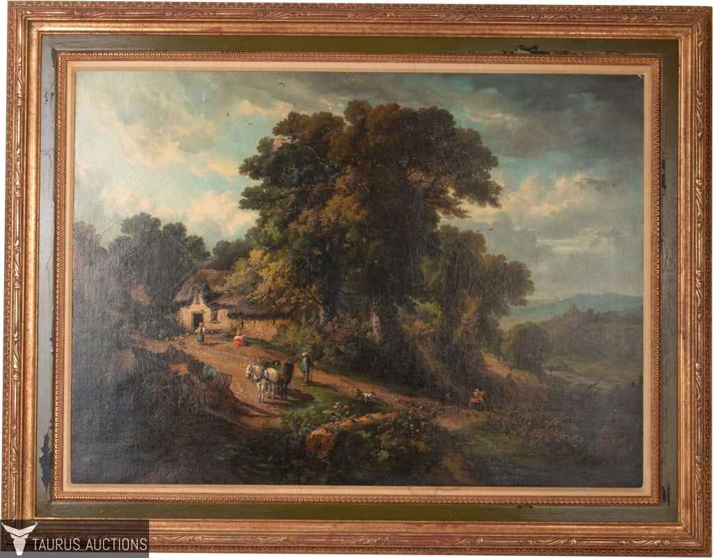 Village Landscape Scene Oil Painting (1 of 10)