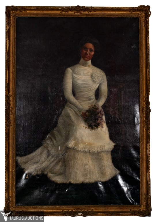 Large Signed Portrait of a Woman (1 of 11)