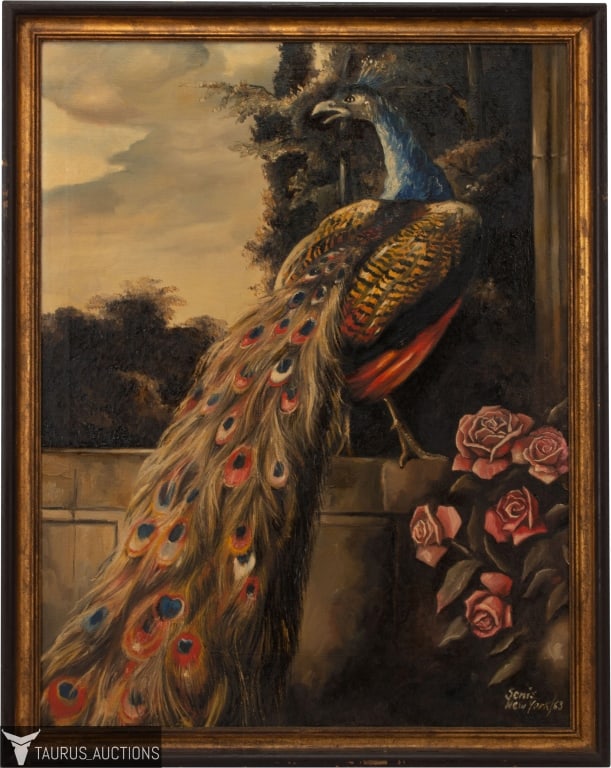 Enrique Senis-Oliver - Peacock Oil Painting (1 of 6)