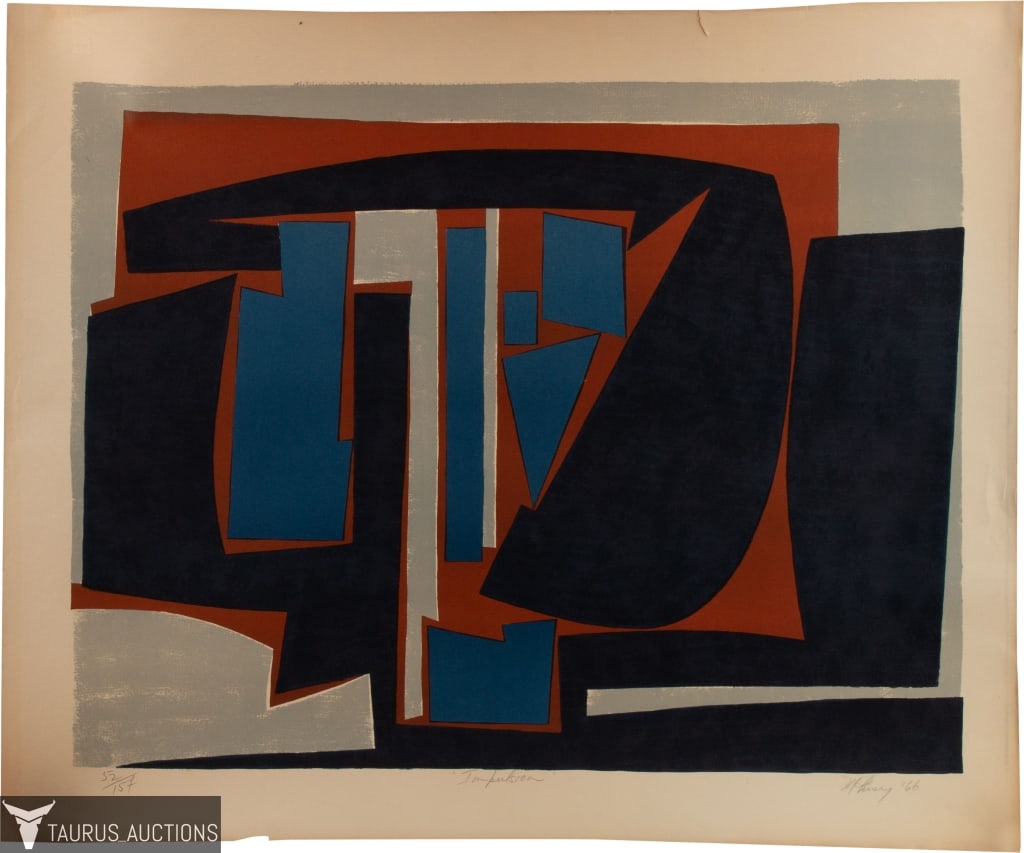 Mavis Pusey 'Impulsion' Signed Abstract Litho (1 of 4)