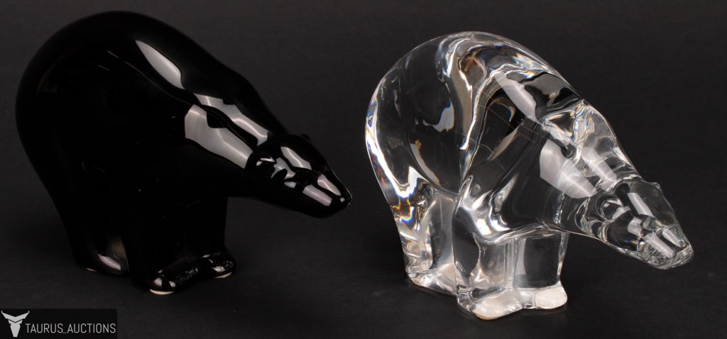 Baccarat France Crystal Polar Bear Figurines Pair (1 of 4)