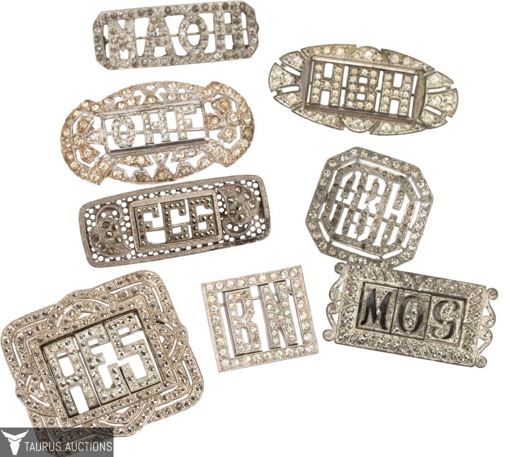 Art Deco Monogrammed Initial Brooch Lot (1 of 7)