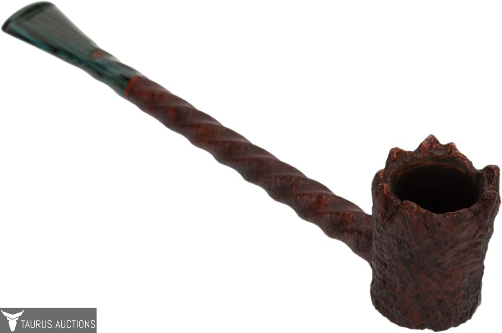 Michael Parks IV Freehand Sitter Estate Pipe #2: Item/Description: Canadian estate pipe by Michael Parks. Stamped: Parks / IV / 9. (Smoking Pipe, Tobacco Pipe, Tobacciana)Shape: Freehand sitter Bowl Material: Briar Stem Material: Acrylic Shank Mate