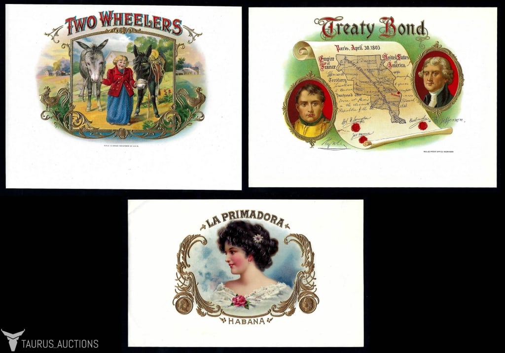 Cigar Box Label Lot - La Primadora, Treaty Bond (1 of 6)