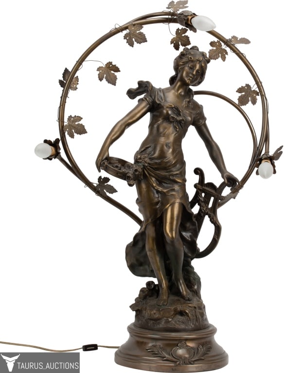 L & F Moreau - French Bronze Lamp, Les Muses (1 of 13)