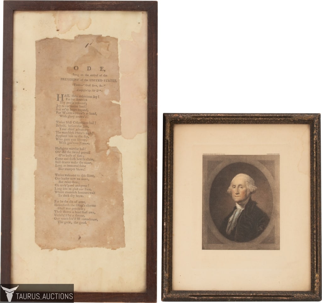 George Washington Print & 18th C. Ode (1 of 7)