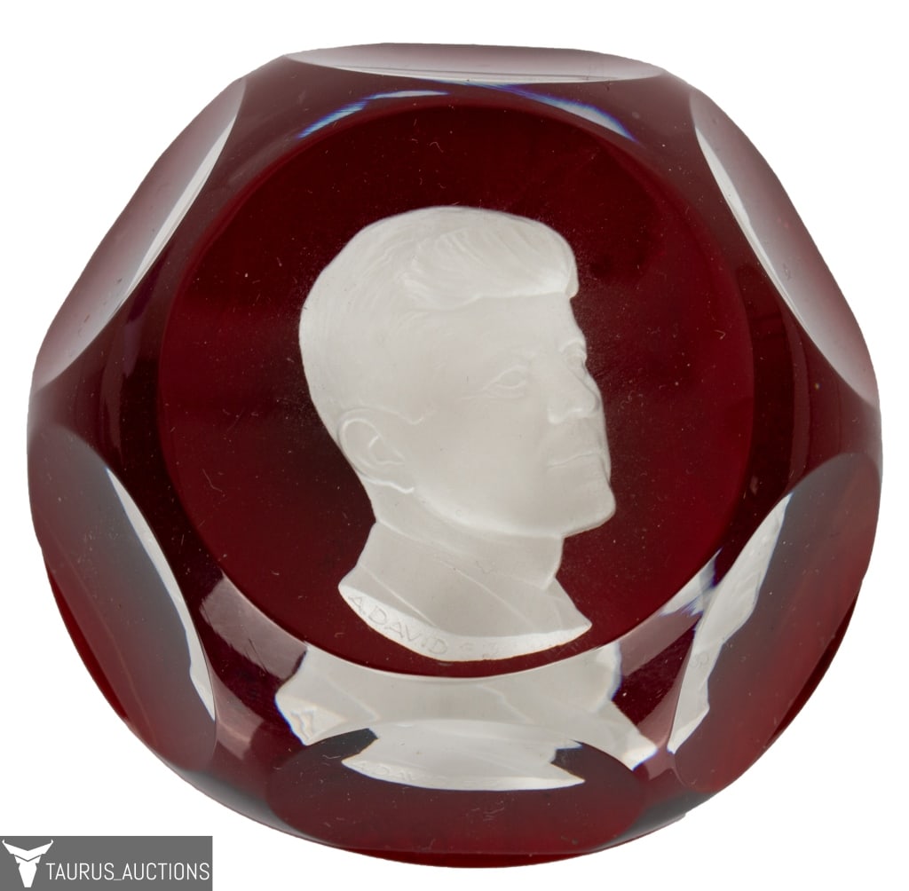 Baccarat France Sulphide Cameo John F Kennedy (1 of 6)