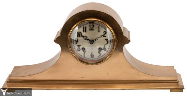 Antique Chelsea Brass Ship's Bell Mantle Clock: Item/Description: Attractive 19th Century antique Chelsea Clock Company brass mantle clock ship's clock. Beautiful craftsmanship. Movement marked: Chelsea Clock Co., Boston, U.S.A. Serial number 14151