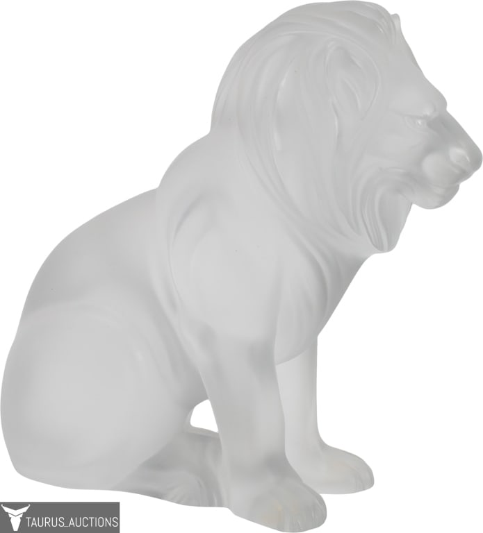 Lalique France Bamara Lion Frosted Glass Sculpture (1 of 7)