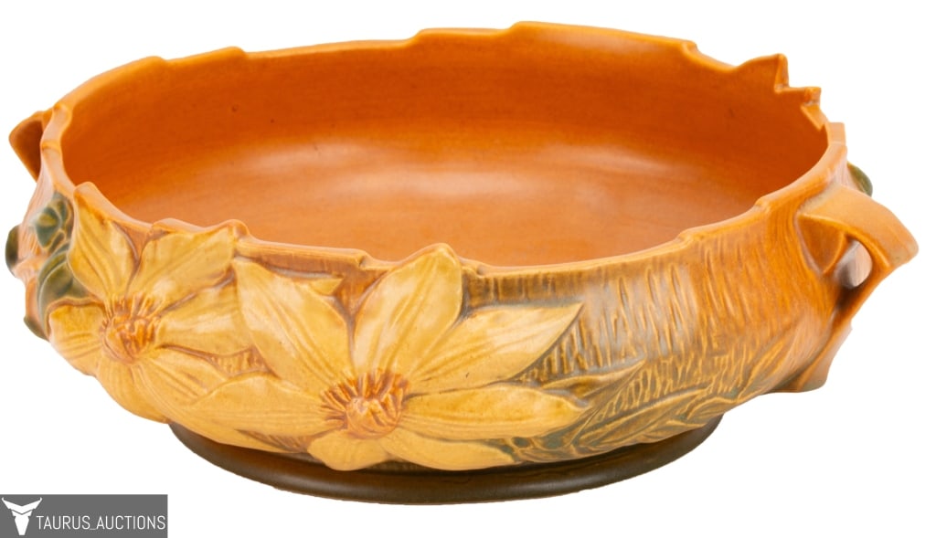 Roseville Pottery Clematis Console Bowl (1 of 10)