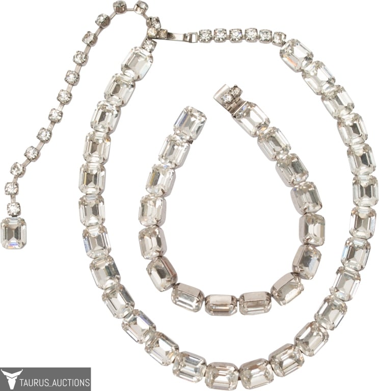 Weiss Rhinestone Demi-Parure Choker, Bracelet (1 of 7)