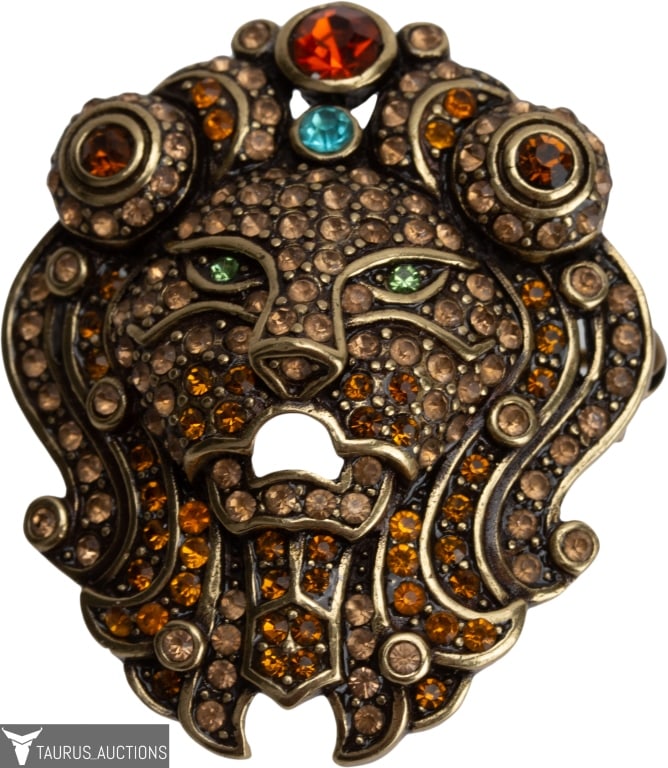 Heidi Daus Jeweled Figural Lion Brooch (1 of 7)