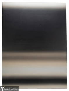 Richard (Lin Show Yu) Lin Abstract: Item/Description: Abstract painting by minimalist artist Richard Lin. Original oil painting in greys, blacks, and whites. Signed and dated in marker pen along the side and center stretcher bars 12-12-