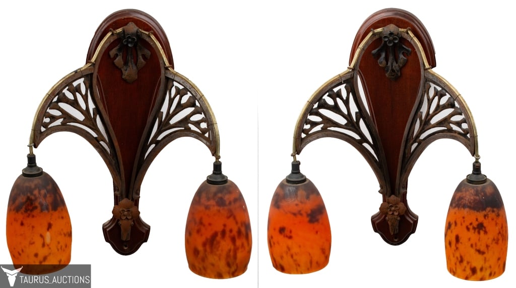 L. Majorelle / Daum Nancy Art Nouveau Wall Sconces (1 of 11)