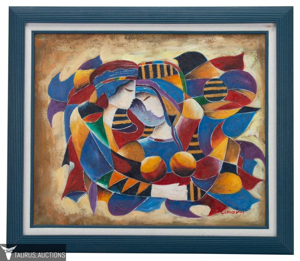 Israeli Cubist Painting - Portrait of a Couple (1 of 9)