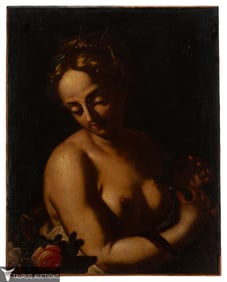 Nude Portrait Oil Painting - Cleopatra with Snake