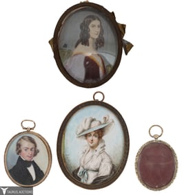 Antique Framed Miniature Portrait Lot