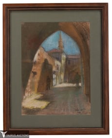 Zvi Miklos Adler Pastel The Old City, Jerusalem