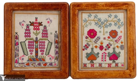 Two Greek Embroidery Panels - c. 1820s